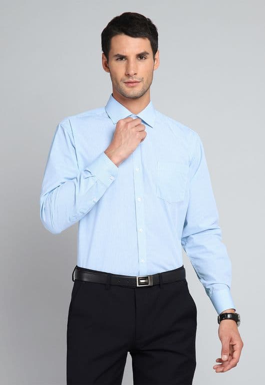 Camisa Formal A Cuadros Celeste 17.5-34