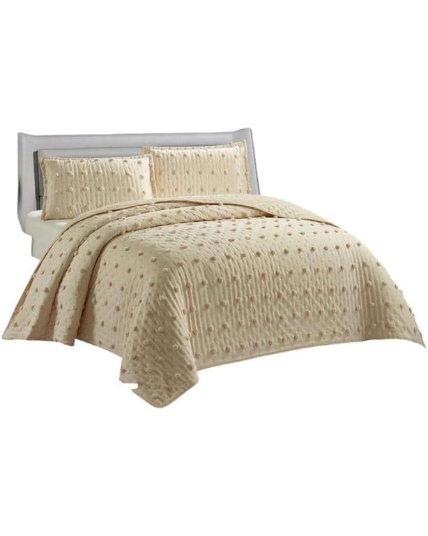 CUBRECAMA QUILT TUFTING DE LUJO SUAVE 2 PLAZAS_.