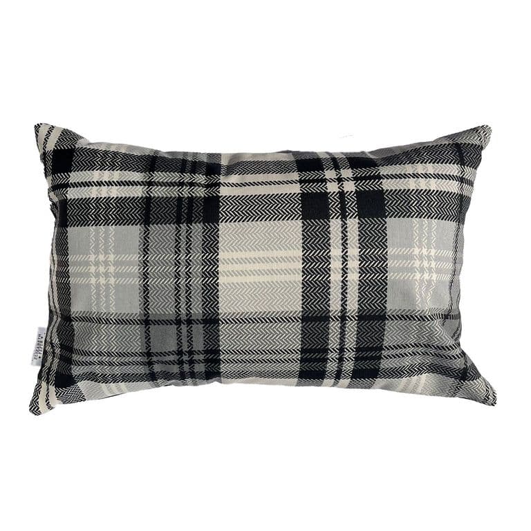 Cojin Decorativo Diseno Escoces Negro 80x40 Relleno