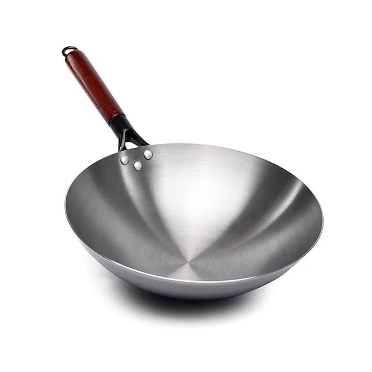 WOK DE HIERRO CONCAVO CON MANGO 36 CMS.