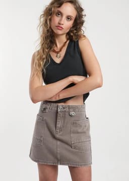 Falda Denim Gris 38