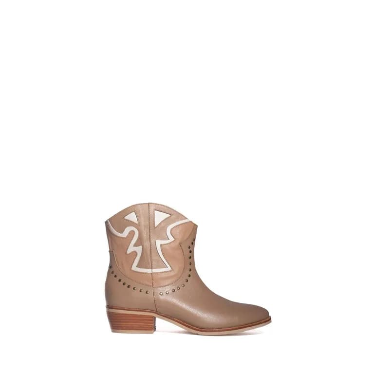 BOTIN DE CUERO ROBERTA CAMEL Cafe 39