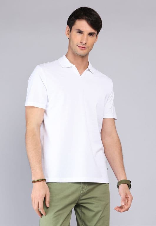 Polera Polo Spandex Blanco S