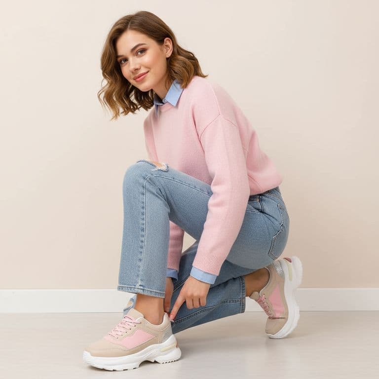 Zapatilla Lucia Beige Rosa - MININAS Rosa 39