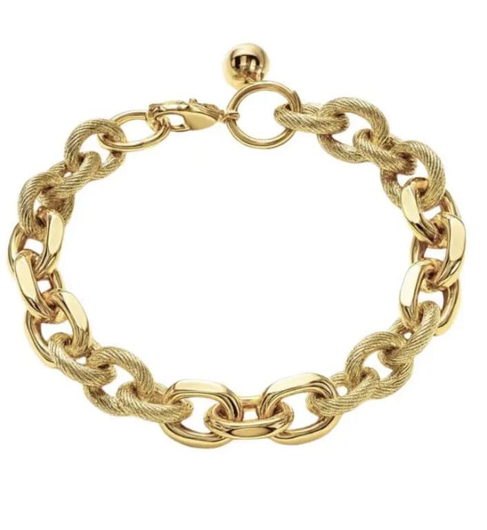 Pulsera Eslabones Cascabel enchapado en oro de 18k - 22CM Dorado ...