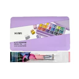 Set Gouache 36 Colores Twin Cup 12g + 3 Pinceles Morado