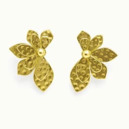 Aro Media Flor Enchapado en oro de 18k Dorado ...