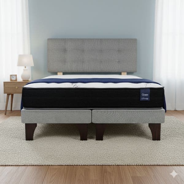 Cama Europea 2 Plazas 190 Respaldo Ginebra