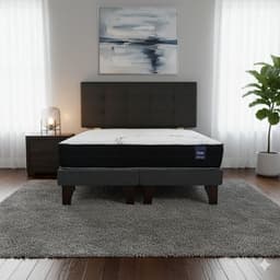 Cama Europea 2 Plazas 190 Respaldo Ginebra