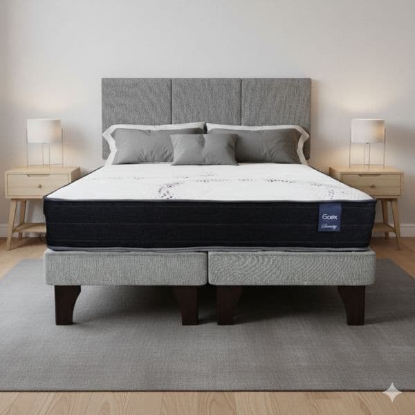 Cama Europea 2 Plazas 190 Respaldo Everest