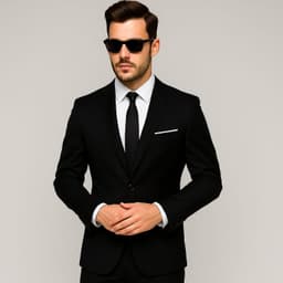 Traje Hombre 2 Piezas Slim Fit Liso - Traje Formal Elegante para Matrimonio, Evento y Oficina Negro L/XL