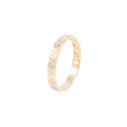 Anillo de Oro 18Kt Texturizado y Circon Amarillo 16