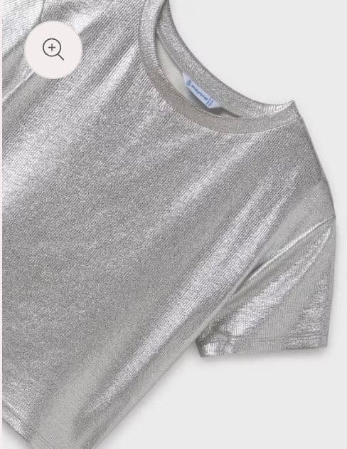 Camiseta metalizada canale chica Plateado 14 ANOS