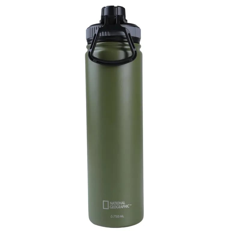 Botella Metalica Termica Boca Angosta 750ml Verde Militar