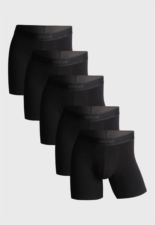Boxer Largo 5 Unidades Liso Negro S