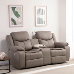 SOFA BILBAO BEIGE 2 CUERPOS RECLINACION ELECTRICA + USB + LAMPARA + CAJON INVISIBLE SOFA Beige