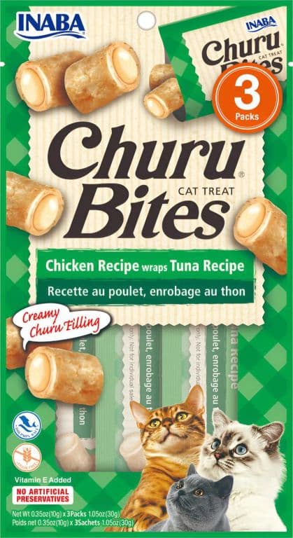Snack Suplemento Para Gato Churu Bites Cat Treat 30g - Verde
