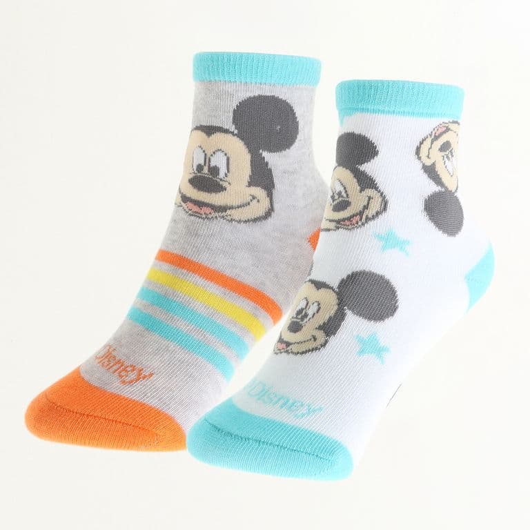 Pack Calcetines Nino Mickey Lineas Gris Gris 19-21