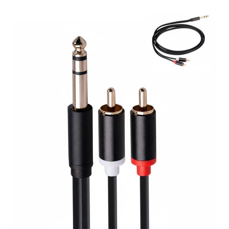 Cable Audio Auxiliar 3.5mm a RCA Adaptador Conexion Negro