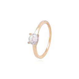 Anillo Compromiso de Oro 18Kt Solitario 5MM 4 Grifas Amarillo 10