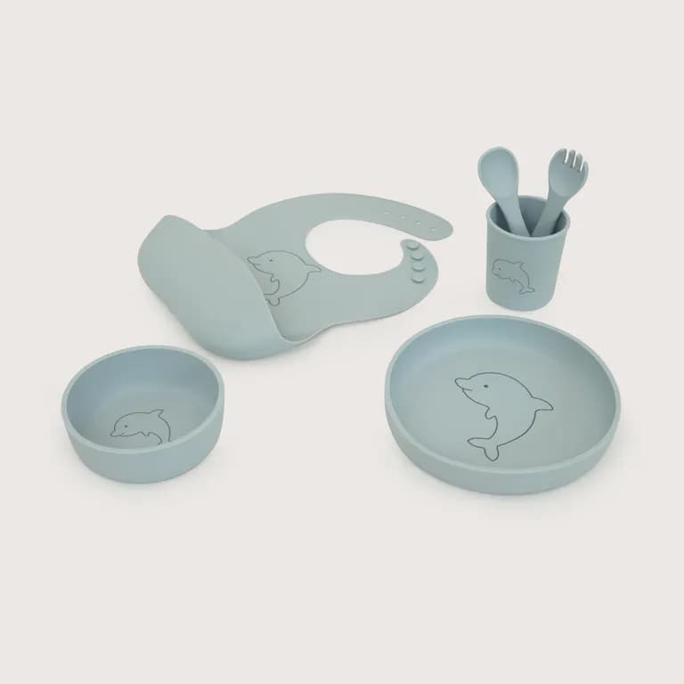 Set alimentacion con diseno laser azul