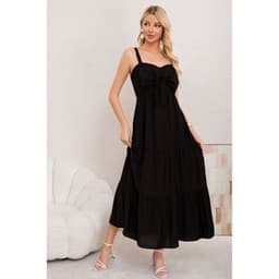 Maxi Vestido Mujer Largo Liso Tirantes Ajustables Eventos Fiesta 3361 Negro M