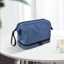 Neceser Viaje Impermeable Gran Capacidad Espacio Seco Humedo y Cierre Azul TALLA UNICA