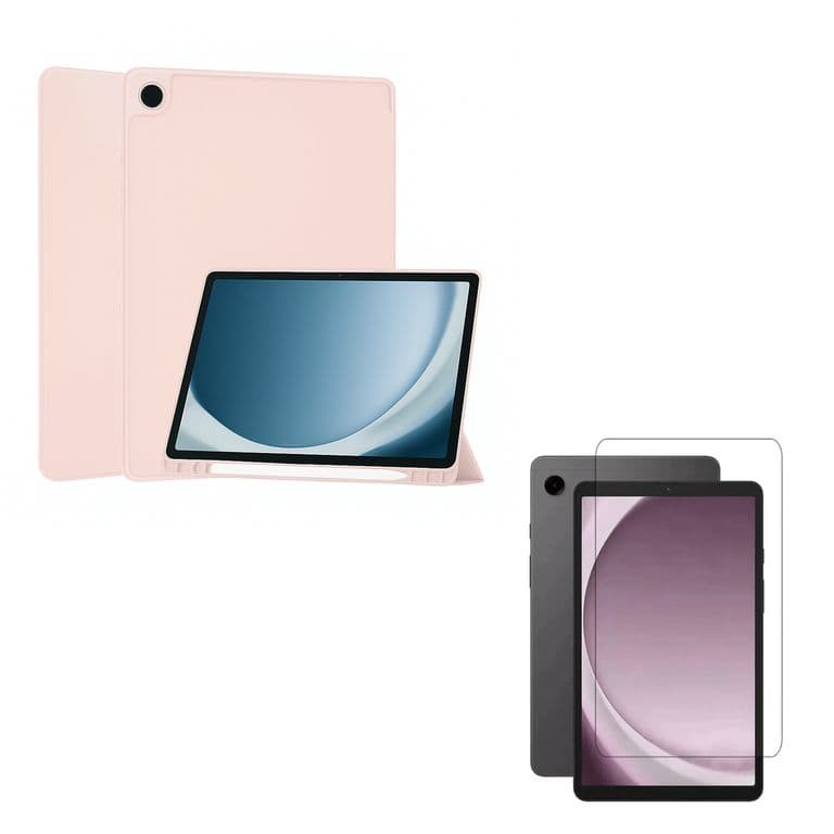Funda Lamina Vidrio Compatible Con Tablet Galaxy Samsung A11 Rosado