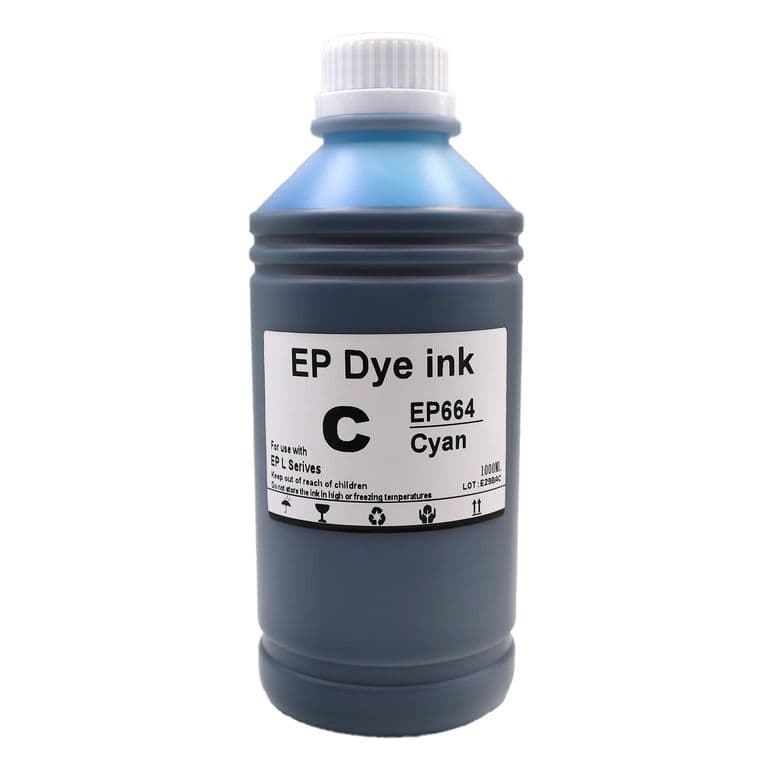 Tinta Dye Premium Compatible Epson T664 1 Lt - Azul