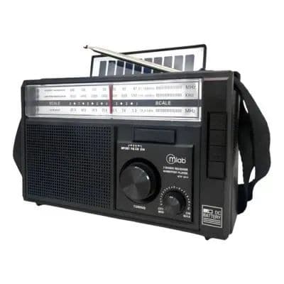 Radio Retro Recargable Bluetooth Solar 9472 Color Negro