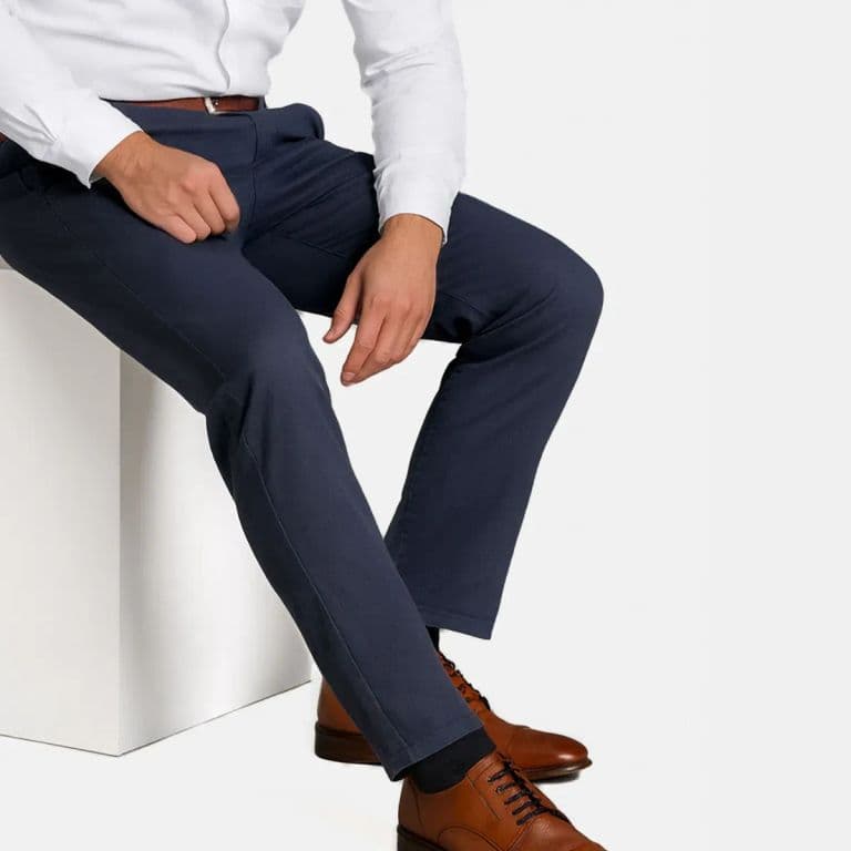 Pantalon Gabardina Verano Azul Marino 52