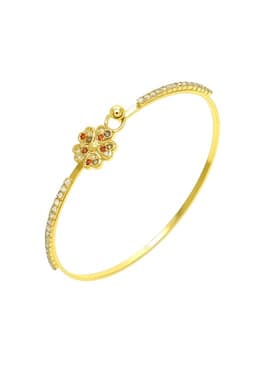 Pulsera Esclava Trebol Enchapada en oro de 18k 62mm Diametro Dorado ...