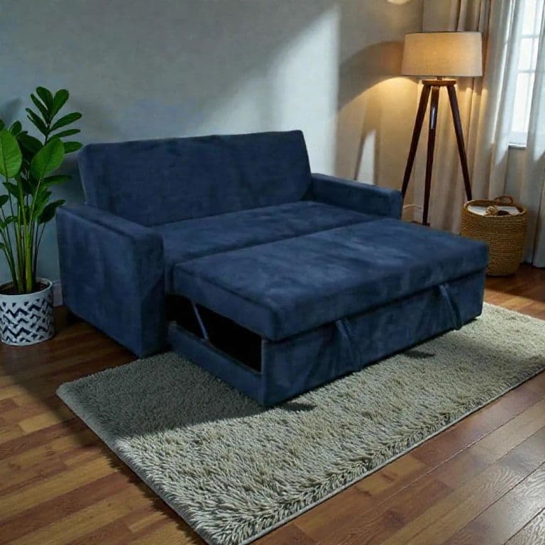 SOFA CAMA MILANO TRES POSICIONES FELPA AZUL MARINO Azul marino