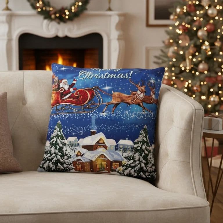 Set De 2 Cojines 45x45cm Navidad - Trineo azul