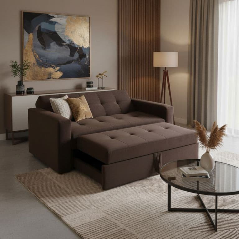 SOFA CAMA NOVUS TRES POSICIONES CHOCOLATE FELPA