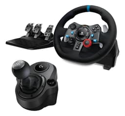 Kit Volante Negro Con Pedales Y Palanca Com01