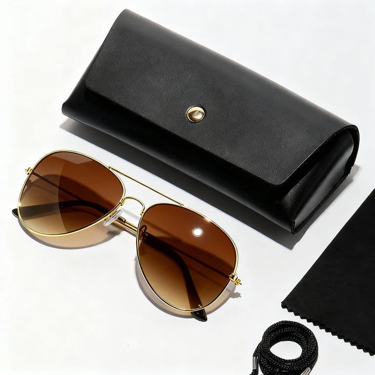 Lentes Gafas de sol de aviador piloto para hombre y mujer 100 % proteccion UV clasicas Oro TALLA UNICA