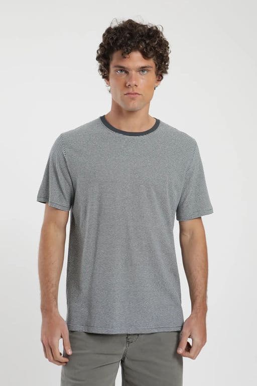 Polera Rayas Tejida Hombre - Lino Azul S