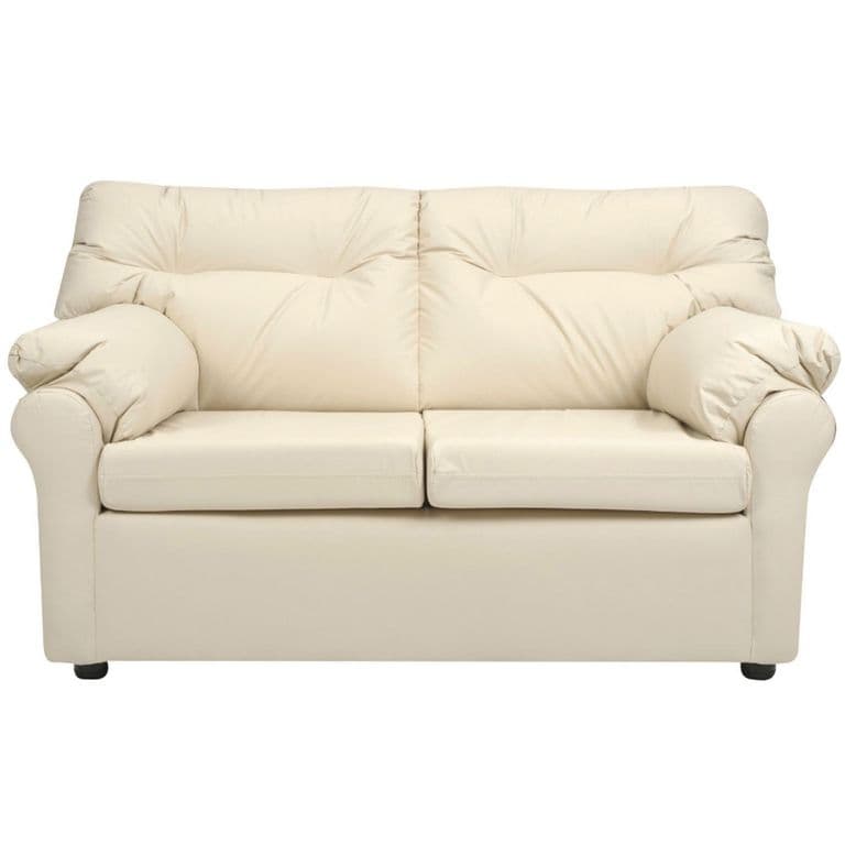 Sofa Mateo 2 Cuerpos - Cuero Sintetico Pu / Beige