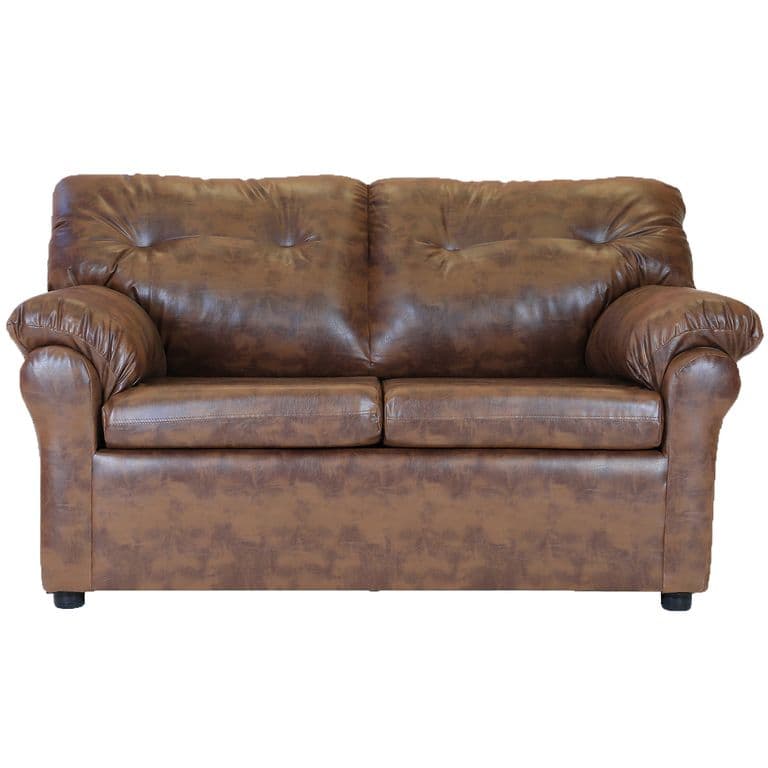 Sofa Mateo 2 Cuerpos - Cuero Sintetico Pu / Caramelo