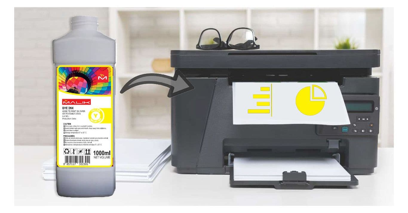Tinta Amarilla 1 Litro Compatible Brother BT5001Y DCP-T720DW