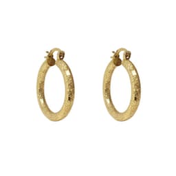 Aro Argolla Facetada Enchapada en oro de 18k 30mm diametro Dorado 30