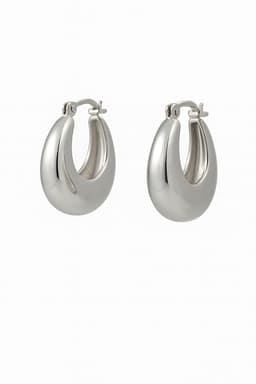 Aro Argolla Canasto Enchapada en Rodio 17mm Plateado 17
