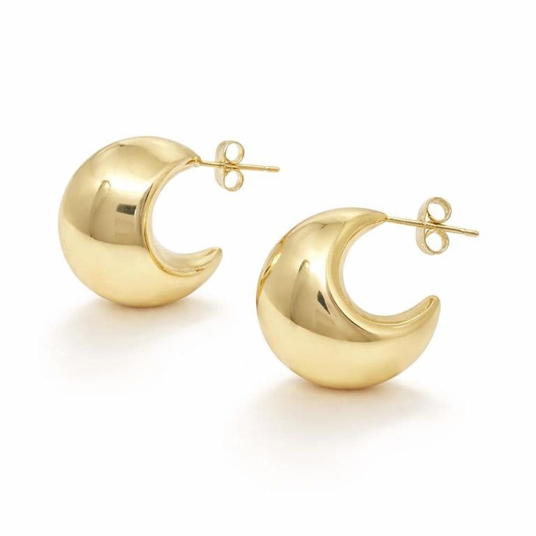 Aro Luna Enchapada en Oro de 18k 23mm Dorado 23