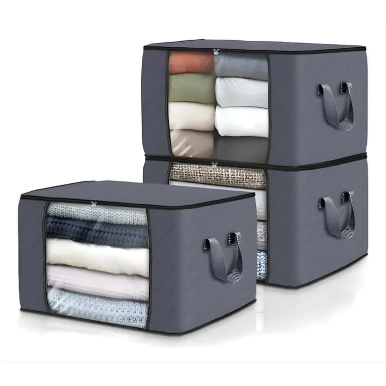 3 Bolsas Organizadoras De Almacenamiento Para Ropa 60l
