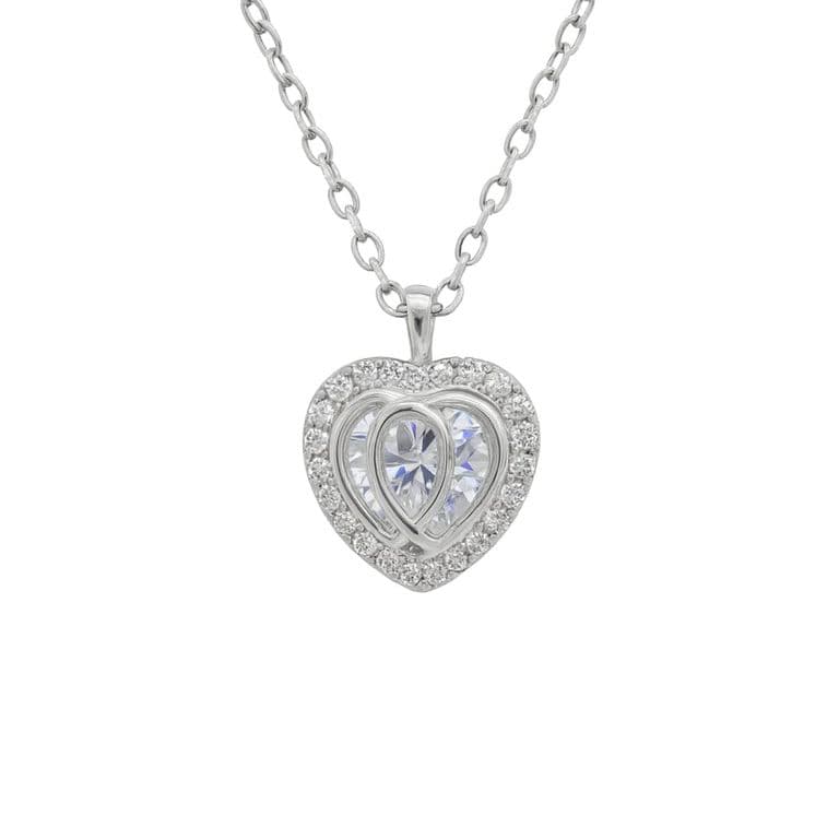 Collar Corazon Plata 925 Plateado 45