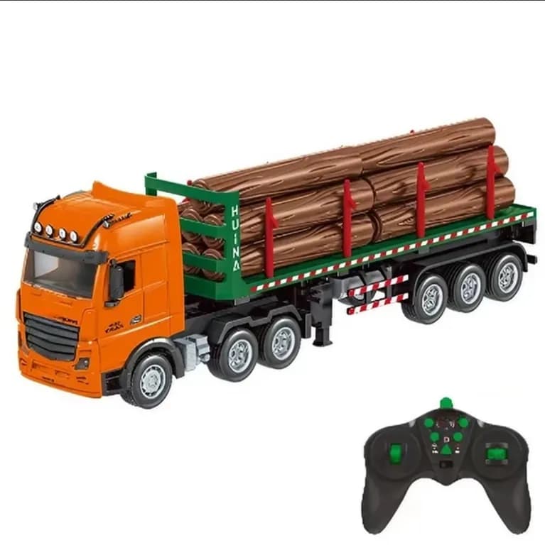 CAMION REMOLQUE CON MADERA CONTROL REMOTO 2.4 GHZ BATERIA RECARGABLE