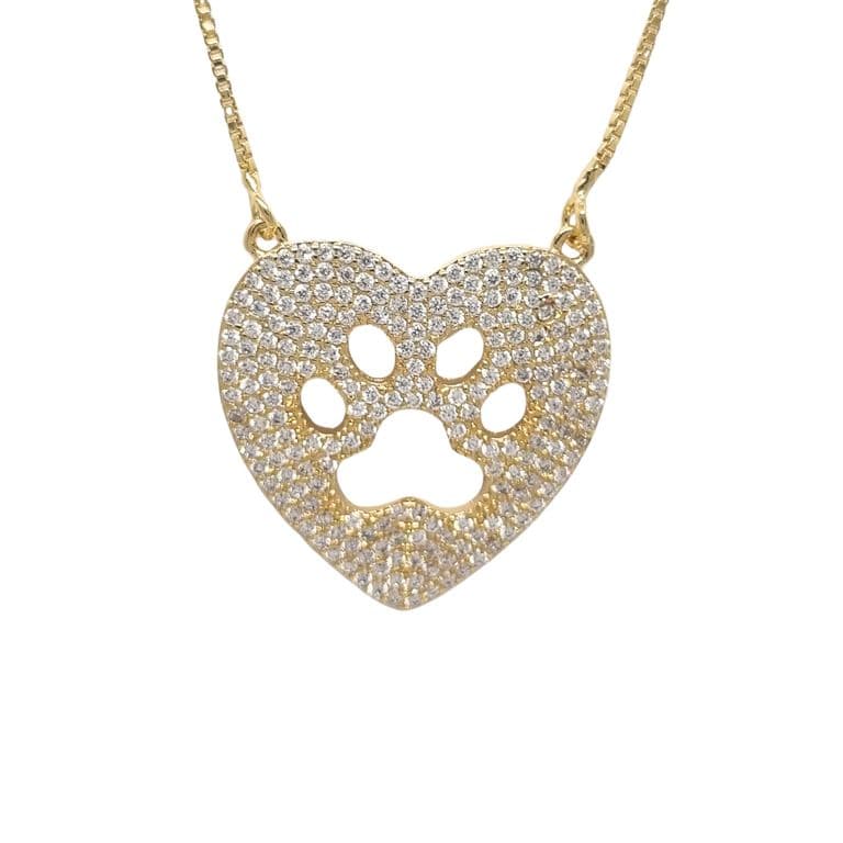Collar Huellita Enchapada en Oro de 18k Dorado 45