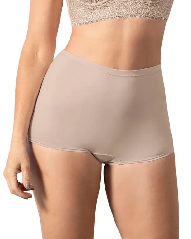 Calzon tipo Boxer Tiro Alto en Tela Lisa 72321 Cafe Claro XL