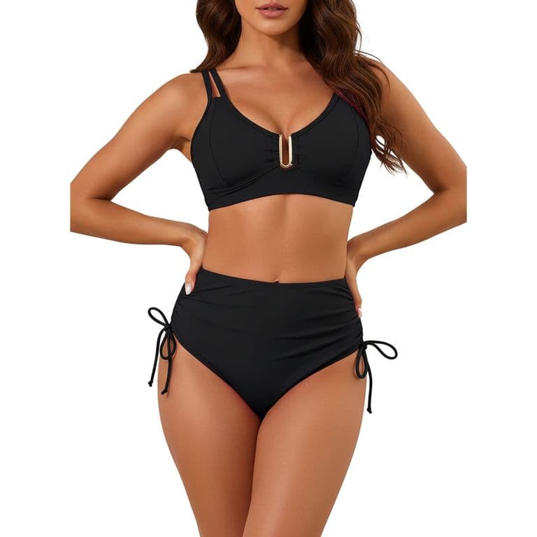 Bikini tiro alto Mujer mujer Victoria Straps negro Hipsy Negro M